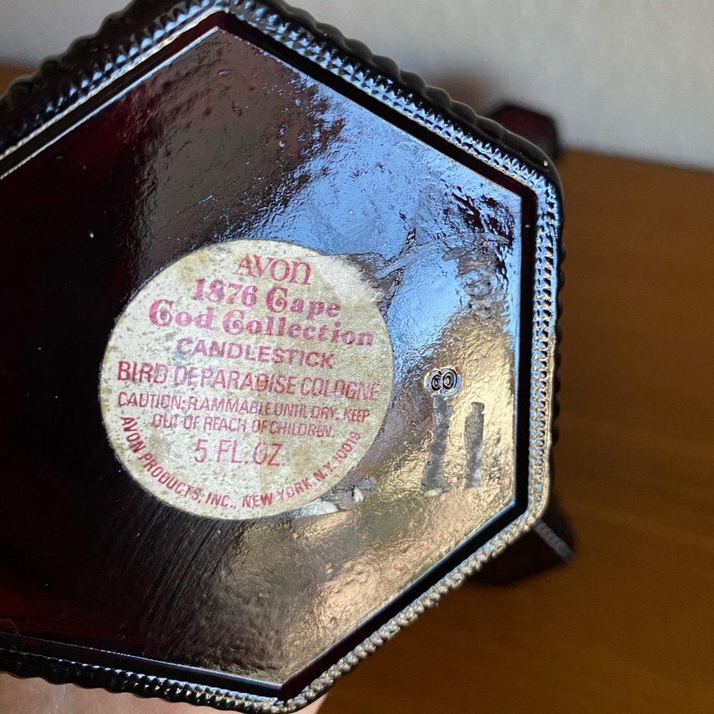 Avon Vintage 1876 Collection  Cape Cod Ruby Red Glass Candlesticks Set of 3 - Picture 9 of 9